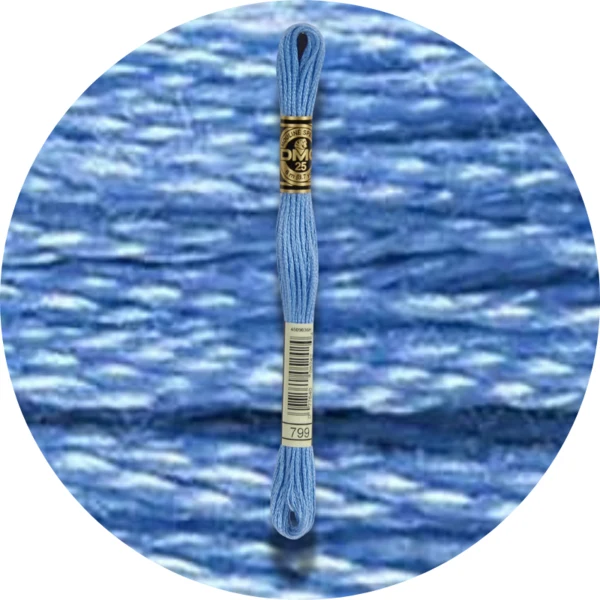 DMC Mouliné Spécial 25 Broderigarn, Ensfarvet, Blå/Lilla nuancer